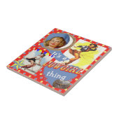 Vintage Western-Cowgirl-Sache Fliese (Seite)