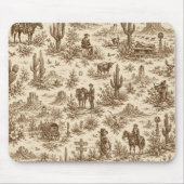 Vintage Western Desert Toile Nahtloses Muster Mousepad (Vorne)