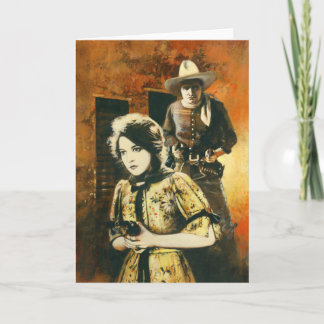 Vintage Western-Film-Gruß-Karte Karte
