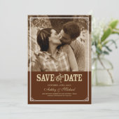 Vintage Western-Foto Save-the-Date Save The Date (Stehend Vorderseite)