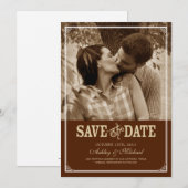 Vintage Western-Foto Save-the-Date Save The Date (Vorne/Hinten)