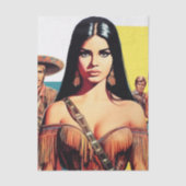 Vintage Western Frau Seidenpapier (Vorderseite)