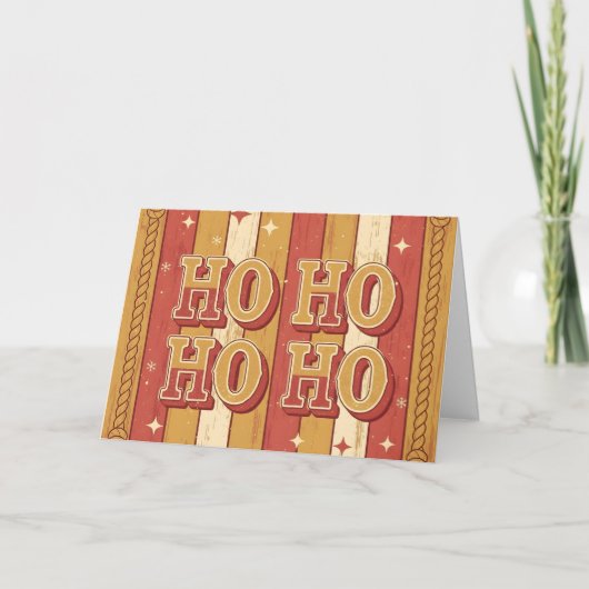 Vintage Western Ho Ho Ho Weihnachten (Vorderseite)