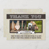 Vintage Western-Hochzeit danken Ihnen Foto-Karten Dankeskarte (Vorne/Hinten)