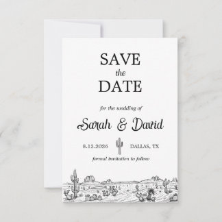 Vintage Western Hochzeit Save the Date Karte