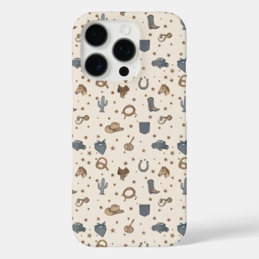 Vintage Western Icons Muster Case-Mate iPhone Hülle (Rückseite)