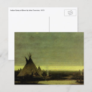 Vintage Western, Indian Camp at Dawn von Tavernier Postkarte