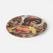 Vintage Western Pappteller (Schrägansicht)