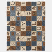 Vintage Western Patchwork Quilt Muster Fleecedecke (Vorderseite)