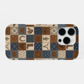 Vintage Western Patchwork Quilt Muster iPhone Hülle (Rückseite (Horizontal))