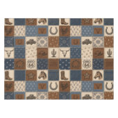 Vintage-Western-Patchwork-Quilt-Muster Tischdecke (Vorderseite (Horizontal))