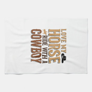 Vintage Western Pferd und Cowboy Zitat Shirt Desig Geschirrtuch