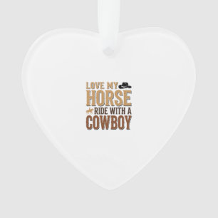 Vintage Western Pferd und Cowboy Zitat Shirt Desig Ornament