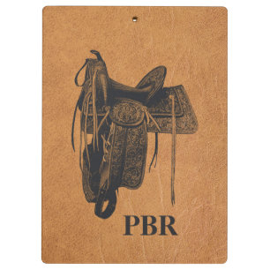 Vintage Western-Pferdesattel-Monogramm Klemmbrett