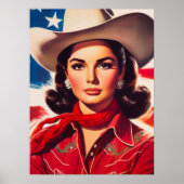Vintage Western Pin-up Girl Poster (Vorne)