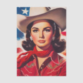 Vintage Western Pin-up Girl Seidenpapier (Vorderseite)