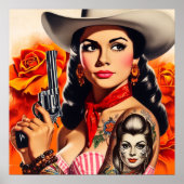Vintage Western Pin-up Poster (Vorne)