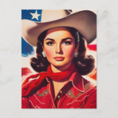 Vintage Western Pin-up Postkarte (Vorderseite)