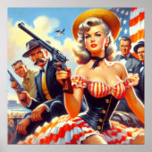 Vintage Western Pulp-Frau Poster (Vorne)