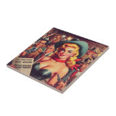 Vintage Western-Pulp-Girl Fliese (Seite)