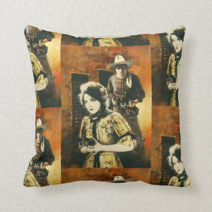 Vintage Western Quadrat-Kissenhülle. Kissen