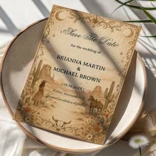 Vintage Western Romantische Ornamente Save The Date