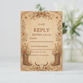 Vintage Western Rustikal RSVP Karte (Stehend Vorderseite)