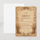 Vintage Western Rustikal RSVP Karte (Vorne/Hinten)