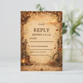 Vintage Western Rustikal RSVP Karte (Stehend Vorderseite)
