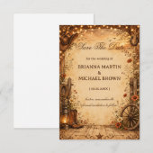 Vintage Western Rustikal Save The Date (Vorne/Hinten)
