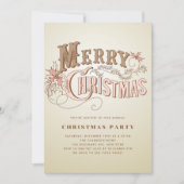 Vintage Western Typografy Holiday Party Einladung (Vorderseite)