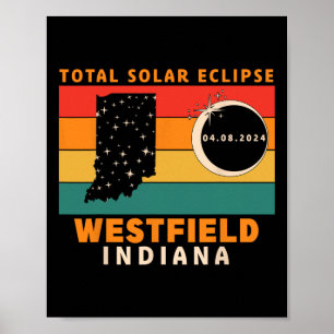 Vintage Westfield Indiana Totale Sonnenfinsternis Poster