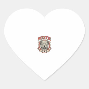 Vintage Westie Dad Hunde Liebhaber Shirt Design_1 Herz-Aufkleber