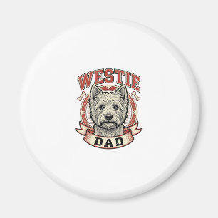 Vintage Westie Dad Hunde Liebhaber Shirt Design_1 Magnet