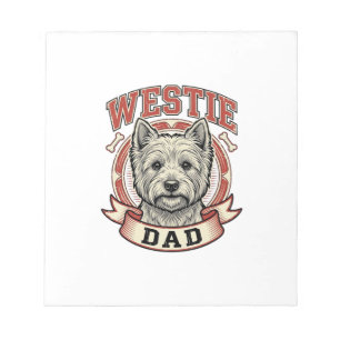 Vintage Westie Dad Hunde Liebhaber Shirt Design_1 Notizblock