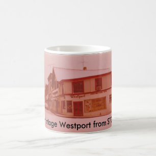 Vintage Westport-Gepäckanhänger - Railroad Place Kaffeetasse