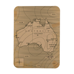 Vintage Wetterkarte Australiens Magnet