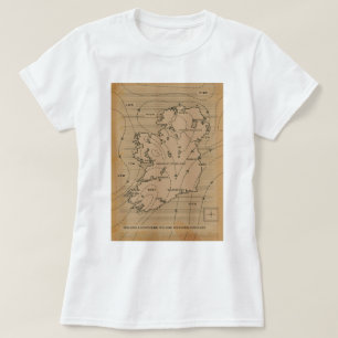 Vintage Wetterkarte für Irland und Nordirland T-Shirt