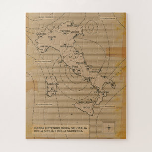 Vintage-Wetterkarte von Italien, Scilly und Sardin Puzzle
