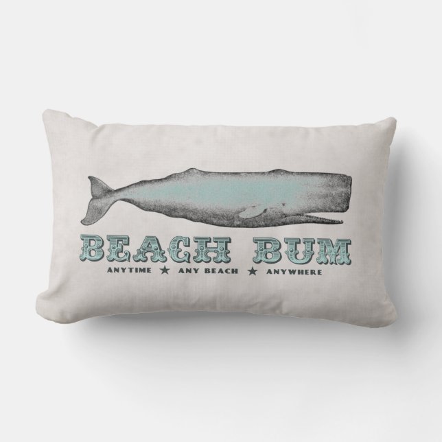 Vintage Whale Beach Bum Pillows Lendenkissen (Vorderseite)