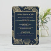 Vintage Whale Blue Baby Dusche Einladung (Stehend Vorderseite)