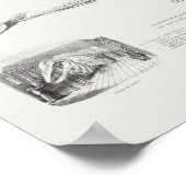 Vintage Whale-Illustration Poster (Ecke)