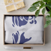 Vintage Whale-Spout-Silhouette Zeichne Blauweiß Seidenpapier (Geschenk)