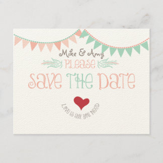 Vintage Whimsical Girlande Save the Date