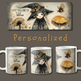 Vintage Whimsical Halloween, Personalisiert Kaffeetasse