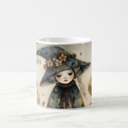 Vintage Whimsical Halloween, Personalisiert Kaffeetasse (Mittel)