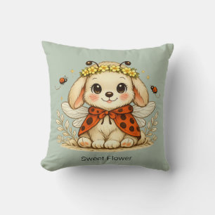 Vintage-whimsical-Hasen-Dragonfly-Blumen-Kronen-Ku Kissen