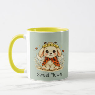 Vintage-whimsical-Hasen-Dragonfly-Blumen-Kronen-Ku Tasse