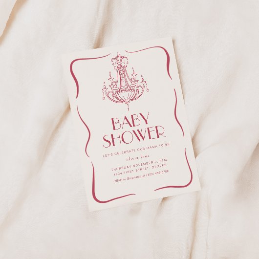 Vintage Whimsical Pink Baby Dusche laden ein Einladung