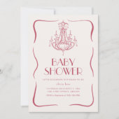 Vintage Whimsical Pink Baby Dusche laden ein Einladung (Vorderseite)